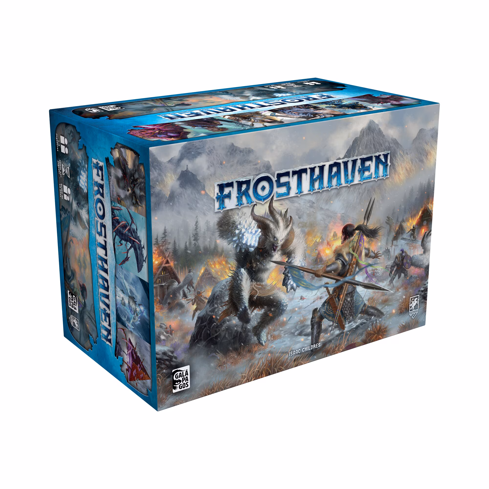 frente da caixa do jogo Frosthaven em português