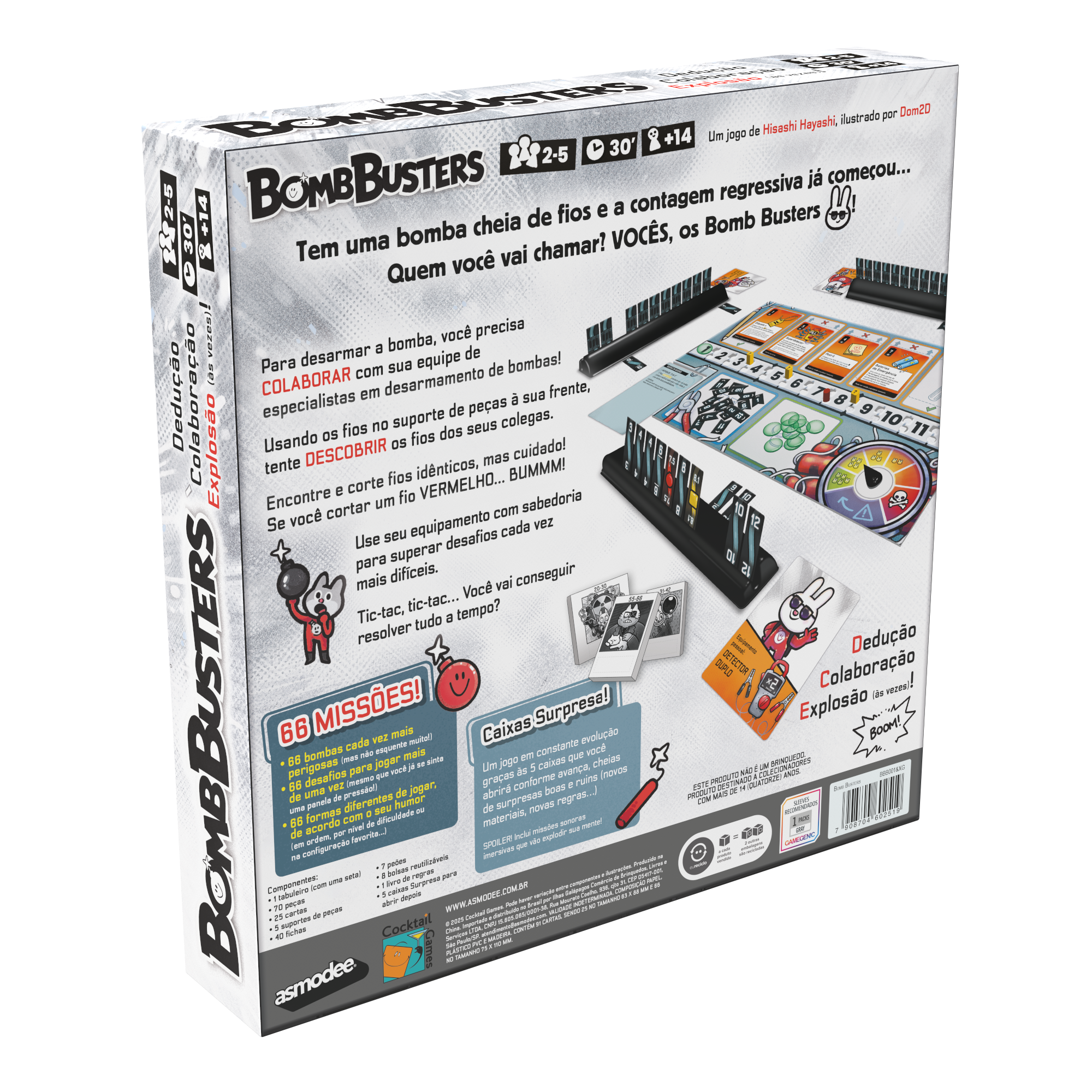 verso da caixa de bomb busters